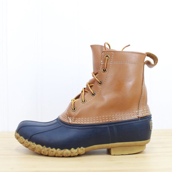 L.L. Bean Shoes - LL BEAN 8” Unlined Brown Leather Duck Bean Boots Size M 7 / L 9